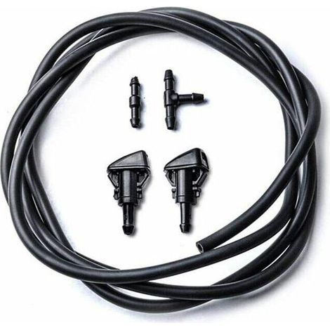 Kit De Buses De Lave-Glace - Pour Chrysler / Dodge / Jeep / Ram - 2 Metres De Tuyau De Fluide Avec Connecteur - 2 Pieces 5303833Aa - Noir (1/5)