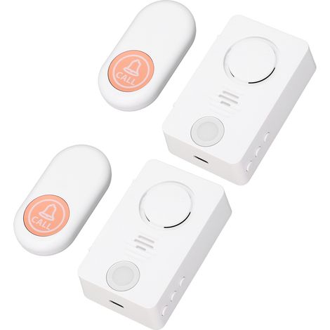 Sonnette sans fil, portée de 200 m, 4 niveaux de volume, résistante à l'eau, lumière RGB, 38 sonneries, bipeur sans fil pour maison ou appartement (1/5)