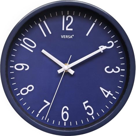 Horloge Murale avec MÉCANISME ET QUALITÉ AMÉLIORÉE, Silencieuse et Décorative, pour Cuisine, Salon ou Salle à Manger, Dimensions (H x L x P) 20 x 4,3 x 20 cm, Polypropylène, Bleu (1/5)