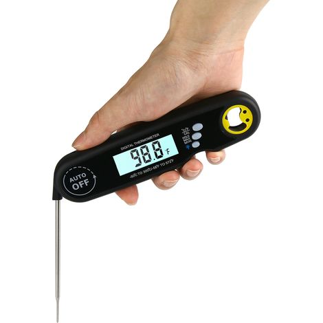 Thermomètre électronique pliable et étanche (lot de 1), pour la cuisine et les aliments, avec sonde pour barbecue.-AquaForge (1/2)
