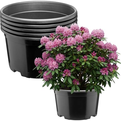 Garronda x5 Pots de Pépinière Ronds en Plastique Ø34 x 19 cm (12L) - Pot Semis Robuste avec Drainage Repiquage Pot de Fleur et Culture pour Serre Horticulture Jardin Intérieur Extérieur GD-0202