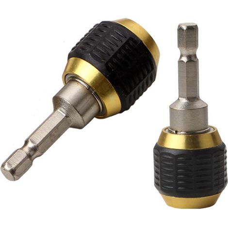 Mandrin de perceuse à queue hexagonale de 60 mm avec connecteur rapide et filetage hexagonal interne de 1/4", adaptateur à verrouillage automatique pour perceuse électrique (1 pièce)