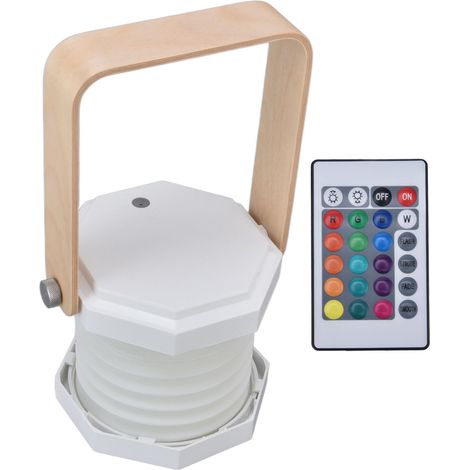 RGB-LED-Taschenlampe mit 18 Farben, tragbare Außenlaterne, faltbar und ausziehbar, Nachttischlampe, wiederaufladbar (mit eingebautem Akku und Fernbedienung) (1/5)