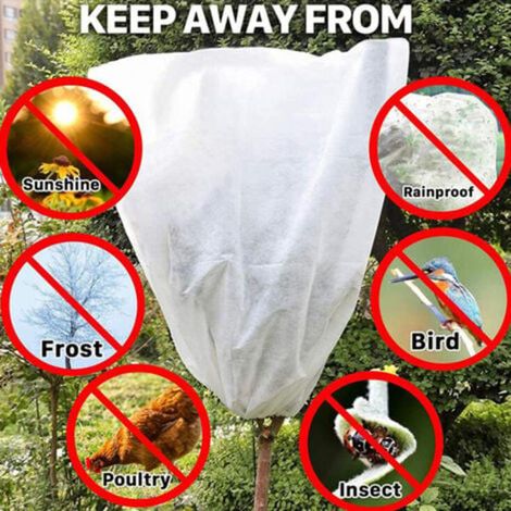Lot de 3 housses de protection hivernales pour plantes, voile d'hivernage anti-gel pour arbustes et petits arbres, sac de protection contre le froid, jardin extérieur, résistant aux intempéries. (1/5)