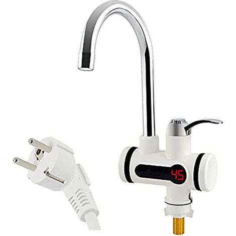 JSSEVN-Grifo eléctrico de 220 V con calentador de agua instantáneo, 3000 W, pantalla LED de temperatura, calentador de agua para cocina, agua instantánea (parte inferior)