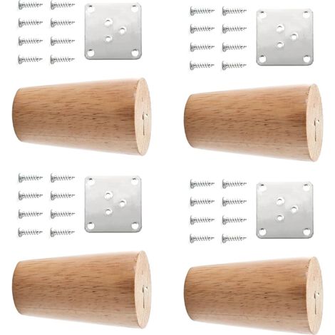 de 4 supports de meubles en bois naturel équerres de renfort (1/5)