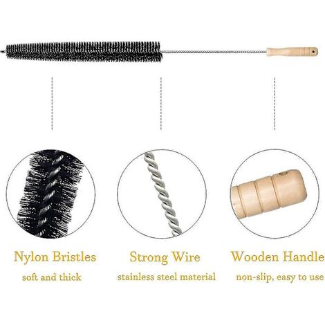 Lot de 2 brosses de nettoyage pour radiateur, essuie-poussière flexibles avec manche en bois (73 cm) (1/4)