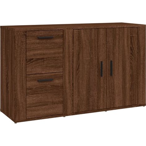 Maison Exclusive - Aparador de madera contrachapada marrón roble (1/5)