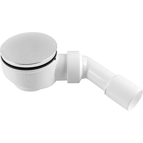 raccord de vidange ASW pour receveurs de douche 101259 pour trou de vidange de 90 mm, couvercle chromé