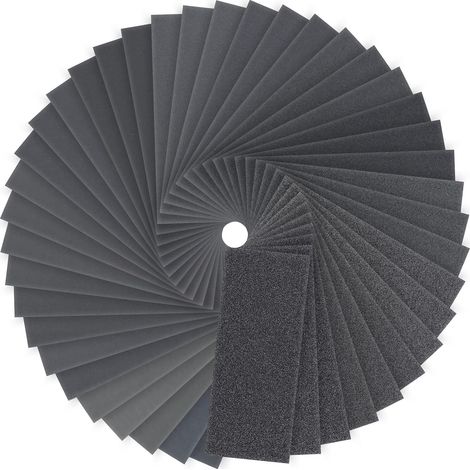 Schleifpapier, 120 bis 3000er Körnung Nass-/Trockenschleifpapier für Karosserie, Holz, Metall, 9 x 3,6 Schleifpapier (84 Stück) (1/5)