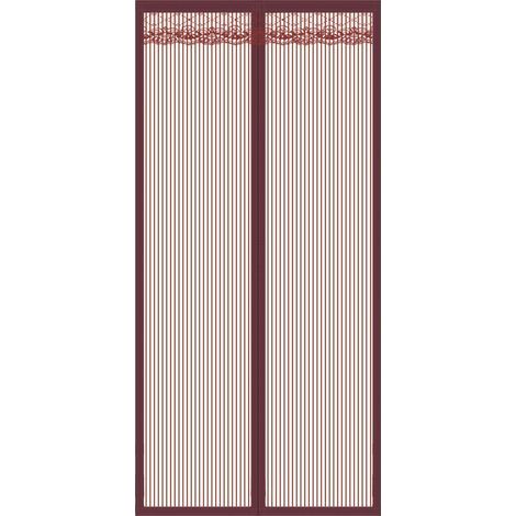Magnetic Door Screen Anti-Mosquito Door Curtain with Magnetic Closure No Drilling for Balcony Door, Cellar Door, Terrace Door (120  220cm) Striped Coffee