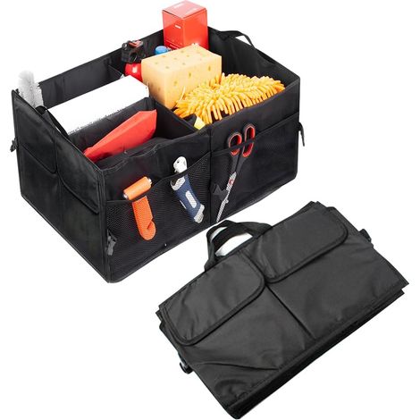 Sac organisateur de coffre - Organisateur de voiture - Boîte de rangement pour coffre - Pliable - Noir (1/4)