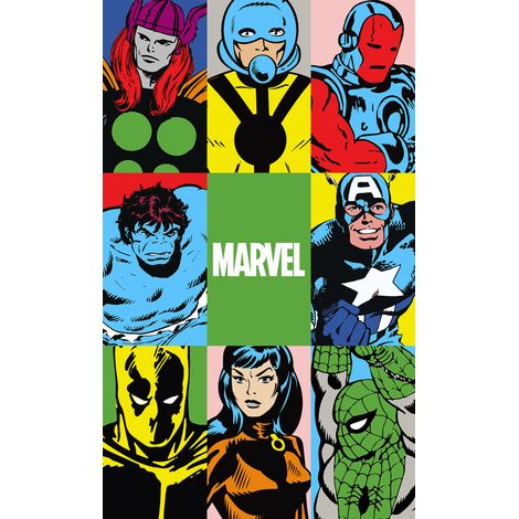 Papier peint panoramique moderne Marvel PowerUp Équipe (1/4)