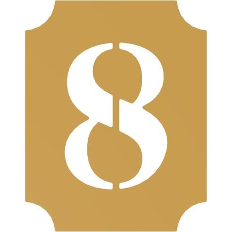 Targa NUMERO 8, oro satinato, 70 mm (1/3)