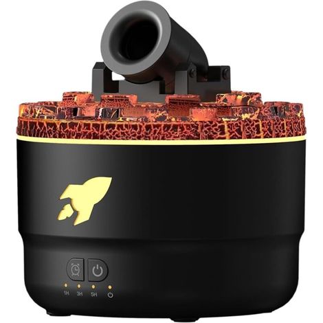 Diffusore di oli essenziali - Diffusore di aromaterapia a fiamma Cannon Fire, umidificatore a ultrasuoni a nebbia fredda da 280 ml con 7 colori di luce, timer e spegnimento automatico (1/4)