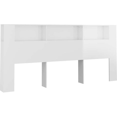 Mueble cabecero blanco brillante 220x18,5x104,5 cm vidaXL (1/5)