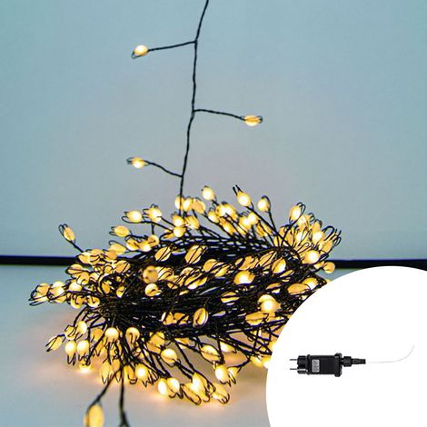 Stringa 9 metri da 300 Led Mini Millepiedi Bianco Caldo con cavo nero e autospegnimento Wisdom (1/3)