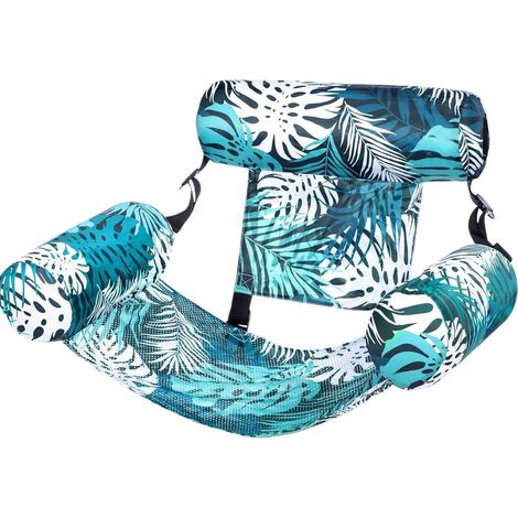 CCYKXAHamac Flottant Piscine, Fauteuil De Natation Gonflable pour Piscine Bouées Gonflables avec Accoudoirs Chaises, 76x40.5x60.9cm