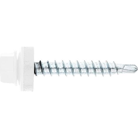 Vis de façade Twistec® Colorhead 4,8 x 80 RAL 9010 UE: 100 pcs avec clé à douille 451M8P