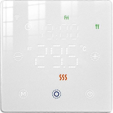 Tuya WiFi Smart-Thermostat für Fußbodenheizung (Wasser/Elektro) und Gasheizkessel: Fernsteuerung der Temperatur per App und Sprachsteuerung (weiß). (1/5)