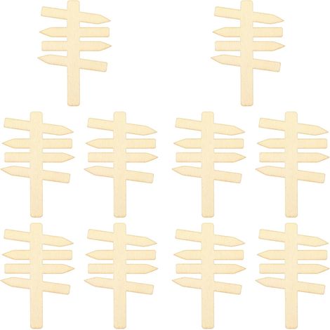 Lot de 10 panneaux miniatures en bois - 7 x 5 cm - Pour jardin miniature - Décoration pour jardins miniatures, maisons naines (1/5)