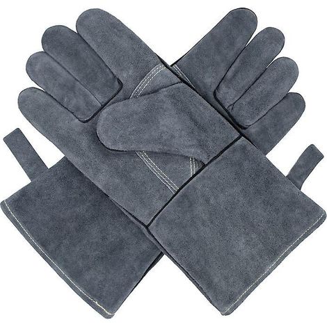 gants De Grillade Rsistants La Chaleur 1 Paire - Gants De Grillade En Cuir (1/5)