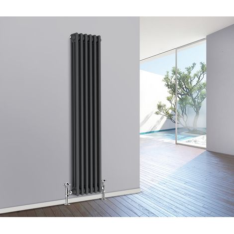 Traditional Radiator Cast Iron Style Radiator 3 Column Anthracite 1800 x 290mm