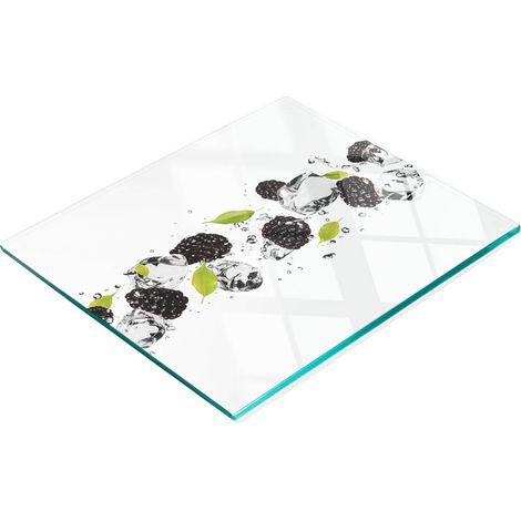 Tabla decorativa de vidrio para servir aperitivos, color cereza, 60x52 cm (1/5)