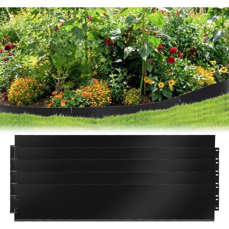 TolleTour Rasenkante Metall 100 x 15 cm 40m Beeteinfassung Mähkante Verzinkt Wegbegrenzung Beetumrandung Palisade Schwarz