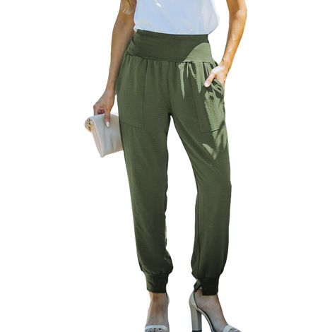 Pantalon De Survêtement - Longueur Cheville - Taille Haute Élastique - Coupe Affinante Avec Poignet - Polyester - Taille S (1/5)