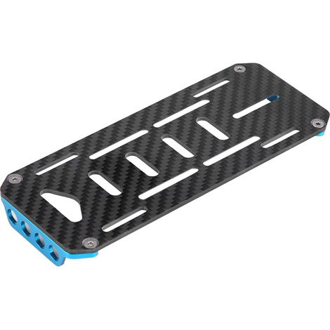 Support en Alliage d'Aluminium et Fibre de Carbone pour Batterie de Voiture RC 1/10 - Compatible Axial SCX10, CC01, F350, D90 (Bleu)