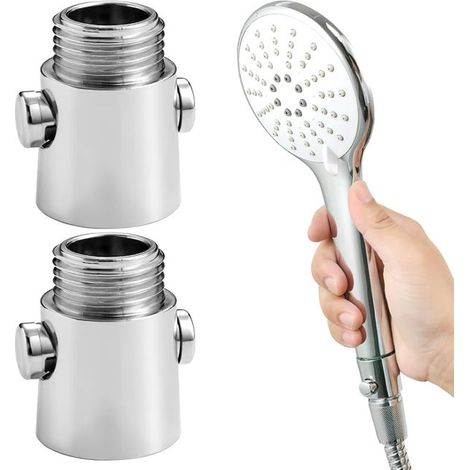 Shower head shut-off valve, G1/2 ABS shower head shut-off valve - single push-button switch, 2 pieces (1/4)