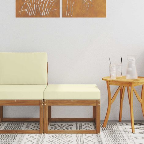 Outdoor-Fußhocker Massivholz Akazie Natur
