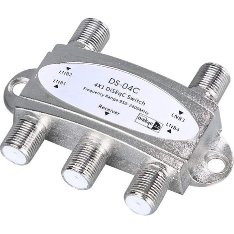 LOT de 2 Diseqc Commutateur haut débit 4 voies à haute isolation connecte 4 paraboles numériques 4 LNB pour récepteurs satellites (1/5)