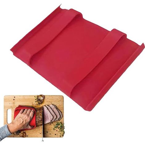Protector de silicona para mango de olla, funda antideslizante de grado alimenticio, pinza para la mano anti-quemaduras, para asar a la parrilla, hornear y usar en el microondas (rojo). (1/5)