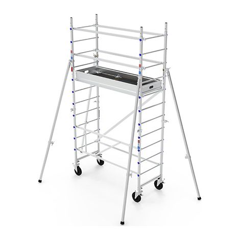 Echafaudage roulant aluminium - Hauteur de travail max 4.00m - TOS218L