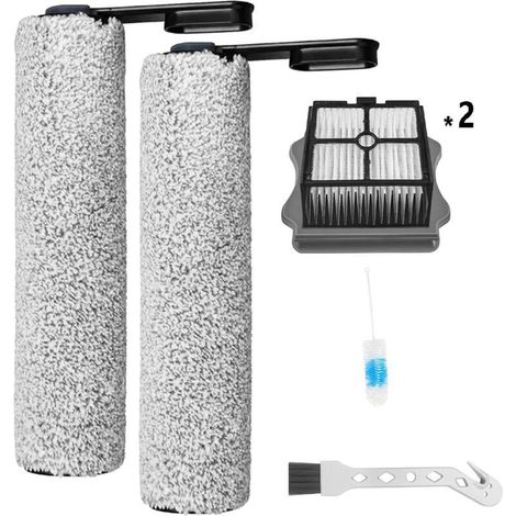 Rouleau de brosse de rechange et filtre HEPA pour aspirateur sec et humide Tineco Floor One S5 / S5 Pro / S5 Pro 2 / S5 Extreme, 2 rouleaux de brosse + 2 filtres + 2 brosses de nettoyage-DOU