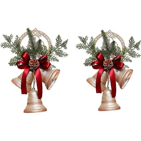 Lot de décorations de Noël avec grelots pailletés, grelots suspendus extra larges de 35 cm, grelots de Noël avec rubans (1/5)