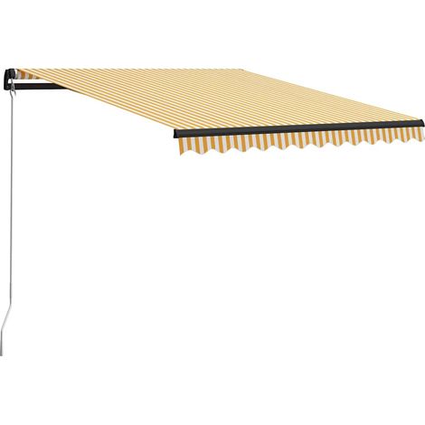 Maison Exclusive - Tenda da Sole Manuale con LED 300x250 cm Gialla e Bianca (1/5)