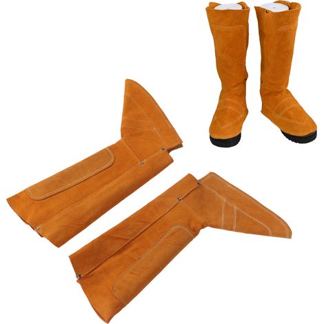 Protections longues en cuir pour pieds et jambes de soudeurs (1/5)