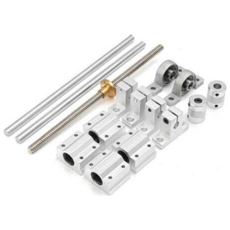 15-teiliges Set 400 mm optische Achsen-Führungsschienen-Lagersitz-Linearführungswellenhalterung-Trapezgewindeschrauben-Set