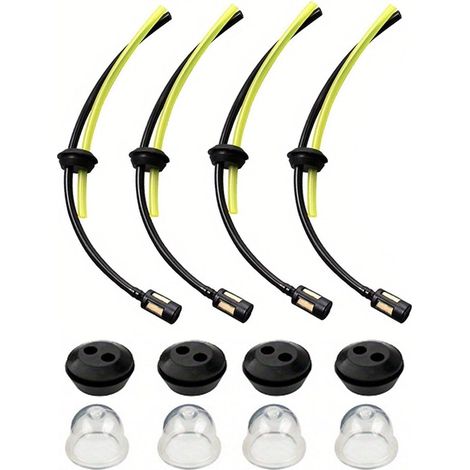 4pcs Kit Filtre à Essence, Tuyau PVC, Ampoule Caoutchouc, Joint Réservoir, Débroussailleuse Tondeuse