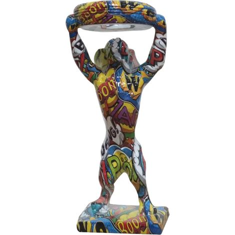 Statue chien debout avec pneu motifs cartoon H32 cm - CARTOON (1/3)