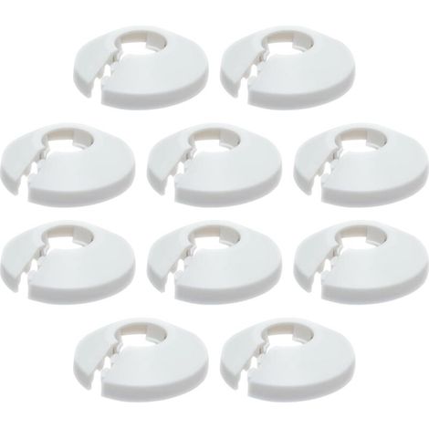 Radiator Pipe Clamps Cover, Radiator Pipe Cover, Pipe Clamps Covers, Plastic Pipe Decoration Cover, Plumbing Pipes for 16 mm Water Heating Pipe, 10 Pieces, White