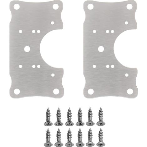 Set mit 2 Reparaturplatten für Scharniere an Schränken, inklusive Bohrung und Befestigungsschrauben, zur Reparatur und zum Schutz von Küchenschranktüren, Schubladen, Kleiderschränken und Fenstern.