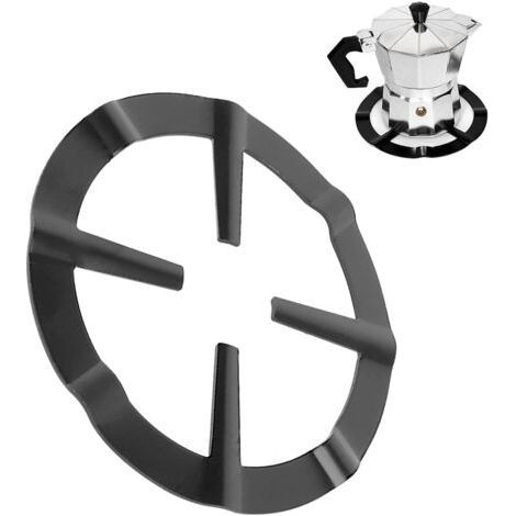 Support de Casserole Moka, Support Pot À Moka Acier Inoxydable pour Cuisinière Gaz Rond Métal Réducteur D'anneau de Gaz Cafetière Réducteur Étagère Anneau pour Cuisson - Noir 13.3cm (1/5)