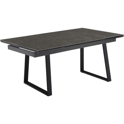 Table extensible 160/240 cm céramique gris foncé pied luge - UTAH 02 (1/5)