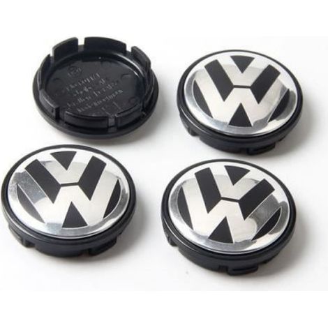 BEQ - 4pcs Cache Moyeu Roue 56MM VW logo enjoliveurs emblème volkswagen 1J0601171