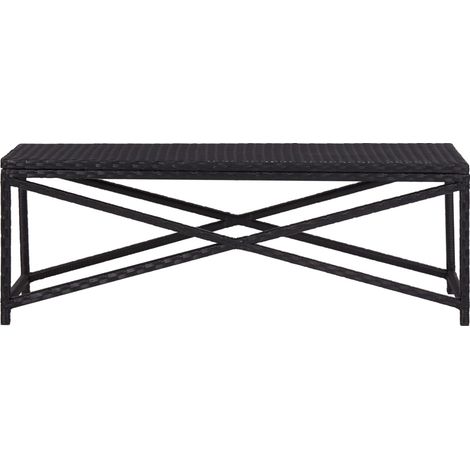 Banc de jardin，Banquette de jardin，Chaise 120 cm Résine tressée Noir CFW27338 (1/5)