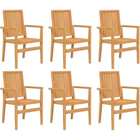 Maison Exclusive - Gartenstühle 6 Stk. Stapelbar 56,5x57,5x91 cm